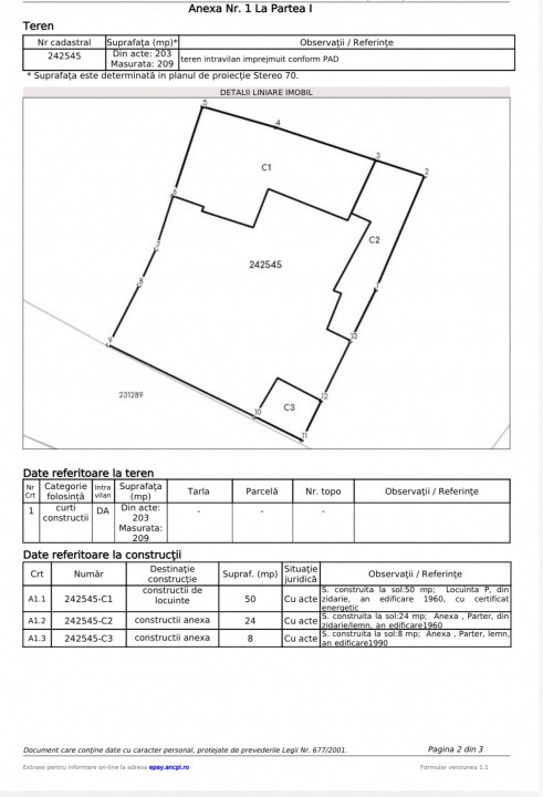 Casa + teren 203 mp, front 13 ml, Zona Petricani- Tei 